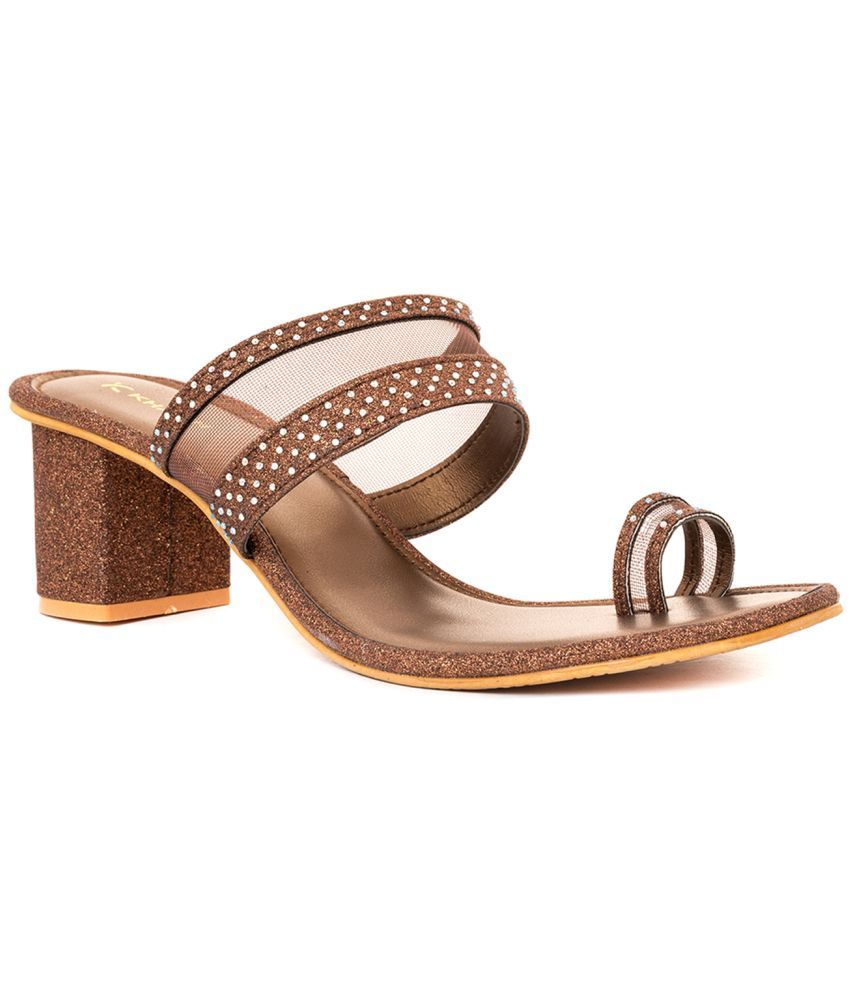     			KHADIM Brown Women's Slip On Heels