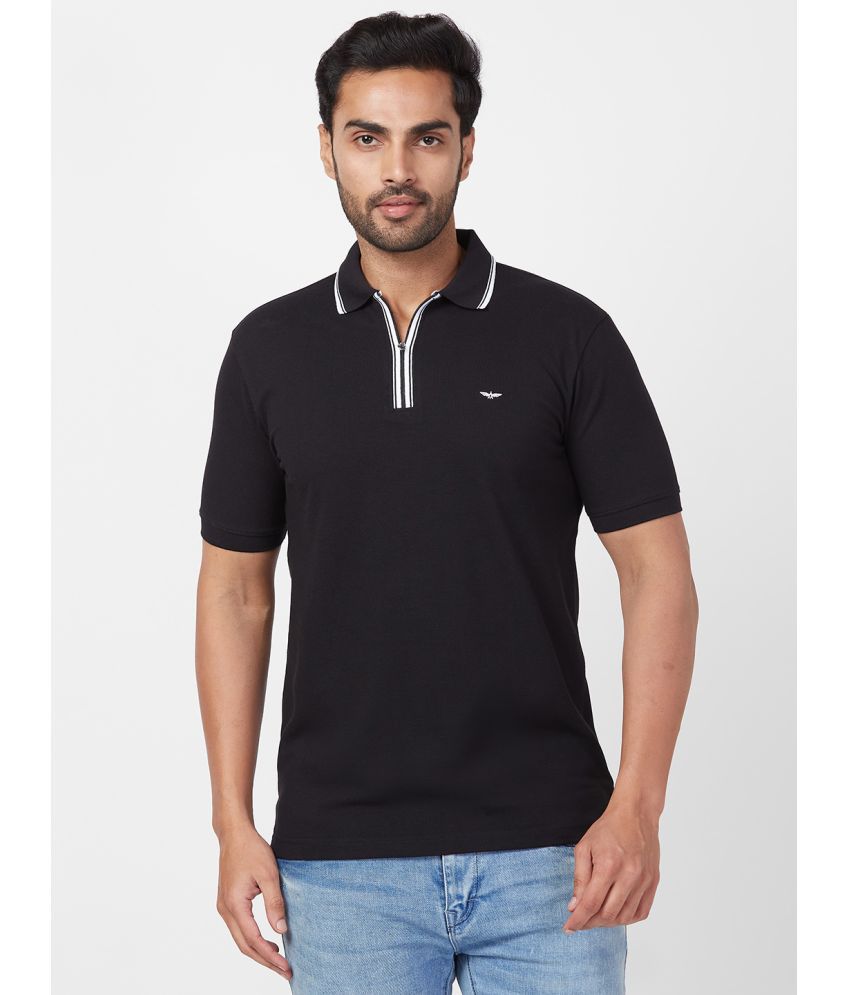     			Park Avenue Cotton Blend Slim Fit Solid Half Sleeves Men's Polo T Shirt - Black ( Pack of 1 )