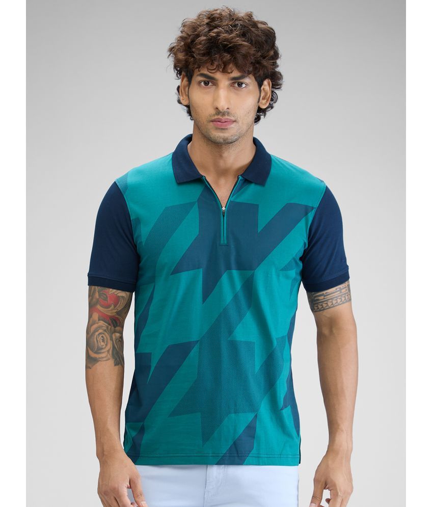     			Park Avenue Cotton Slim Fit Printed Half Sleeves Men's Polo T Shirt - Green ( Pack of 1 )