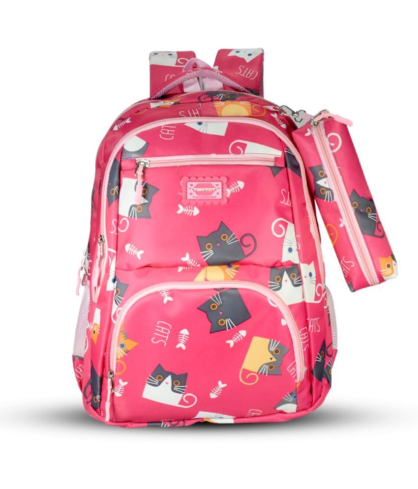     			Tinytot Pink Polyester Backpack For Kids