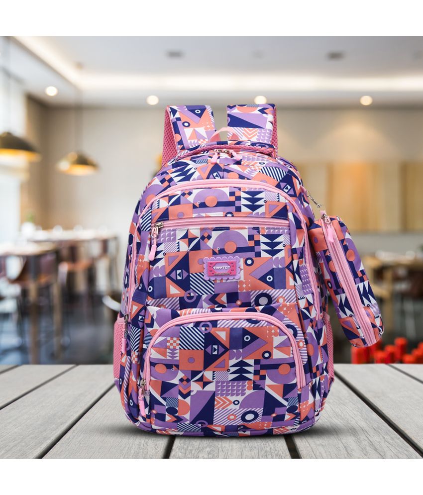     			Tinytot Purple Polyester Backpack For Kids