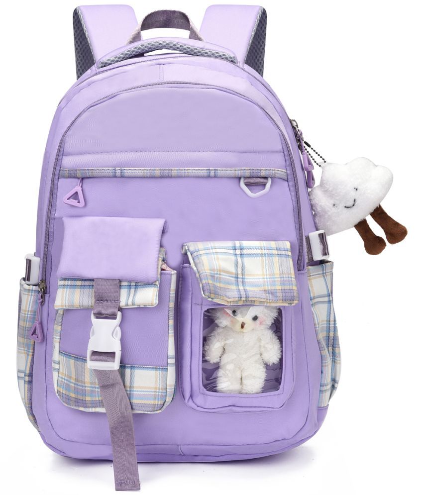     			Tinytot Purple Polyester Backpack For Kids