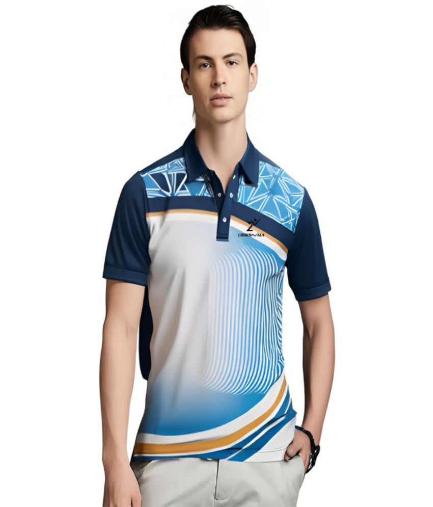     			lookswala Blue Polyester Regular Fit Men's Sports Polo T-Shirt ( Pack of 1 )