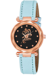 KIARVI GALLERY Blue Leather Analog Womens Watch