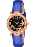 KIARVI GALLERY Blue Leather Analog Womens Watch