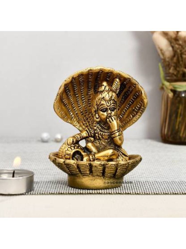     			Art n Hub Golden Bal Gopal Krishna having Makhan Decorative Showpiece/God Idol - 9 cm (Metal)