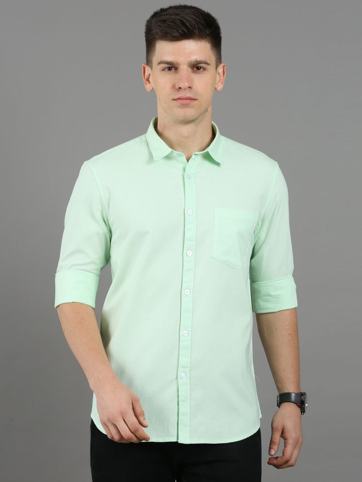     			BOUGHT FIRST Cotton Blend Regular Fit Full Sleeves Men's Formal Shirt - Lime Green ( Pack of 1 )