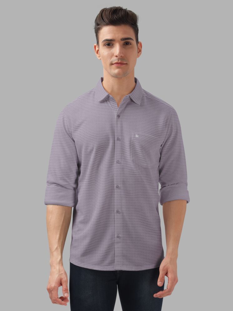     			BULLMER Cotton Blend Regular Fit Self Design Full Sleeves Men's Casual Shirt - Lavender ( Pack of 1 )