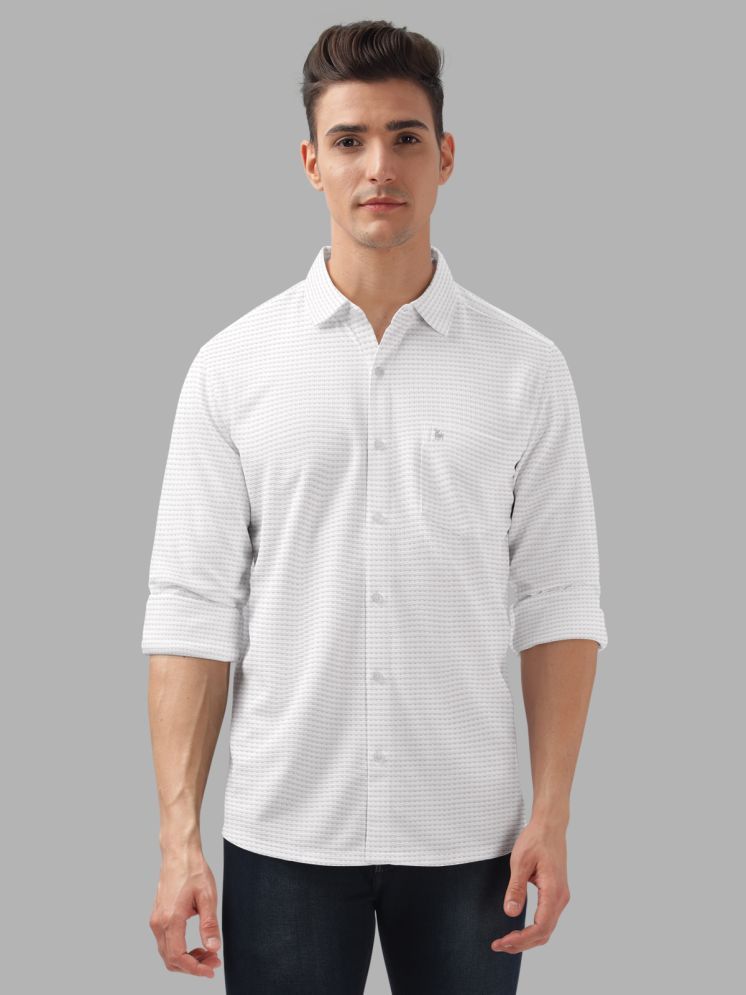     			BULLMER Cotton Blend Regular Fit Self Design Full Sleeves Men's Casual Shirt - White ( Pack of 1 )