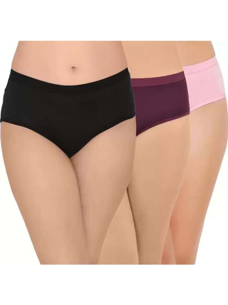     			CARNEST Multicolor Pack  Of 3 Panty Blended Solid Women's Briefs ( Pack of 3 )