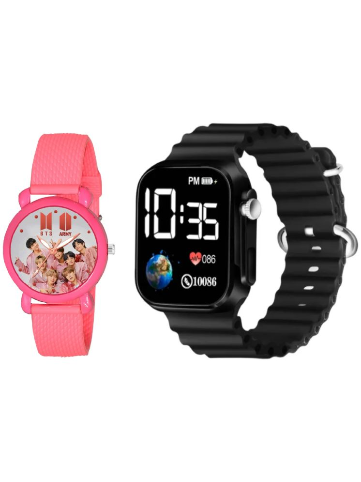     			Cosmic Pink Plastic Analog Womens Watch