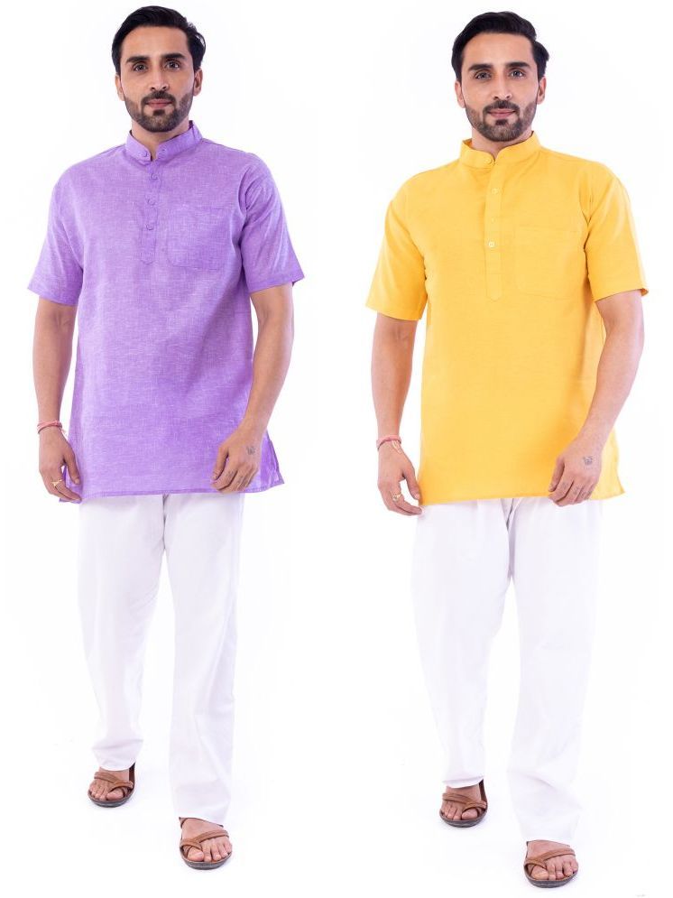     			DESHBANDHU DBK Multi Cotton Men's Regular Kurta ( Pack of 2 )