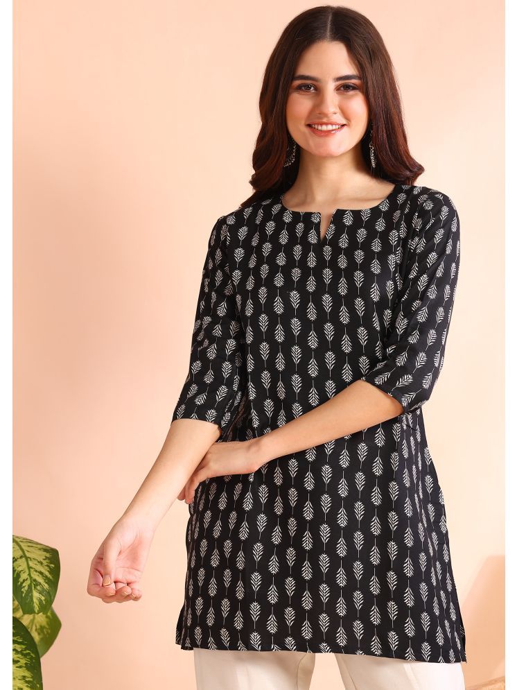     			DSK STUDIO Viscose Printed Straight Women's Kurti - Black ( Pack of 1 )