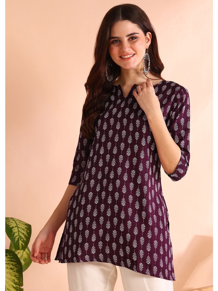     			DSK STUDIO Viscose Printed Straight Women's Kurti - Purple ( Pack of 1 )