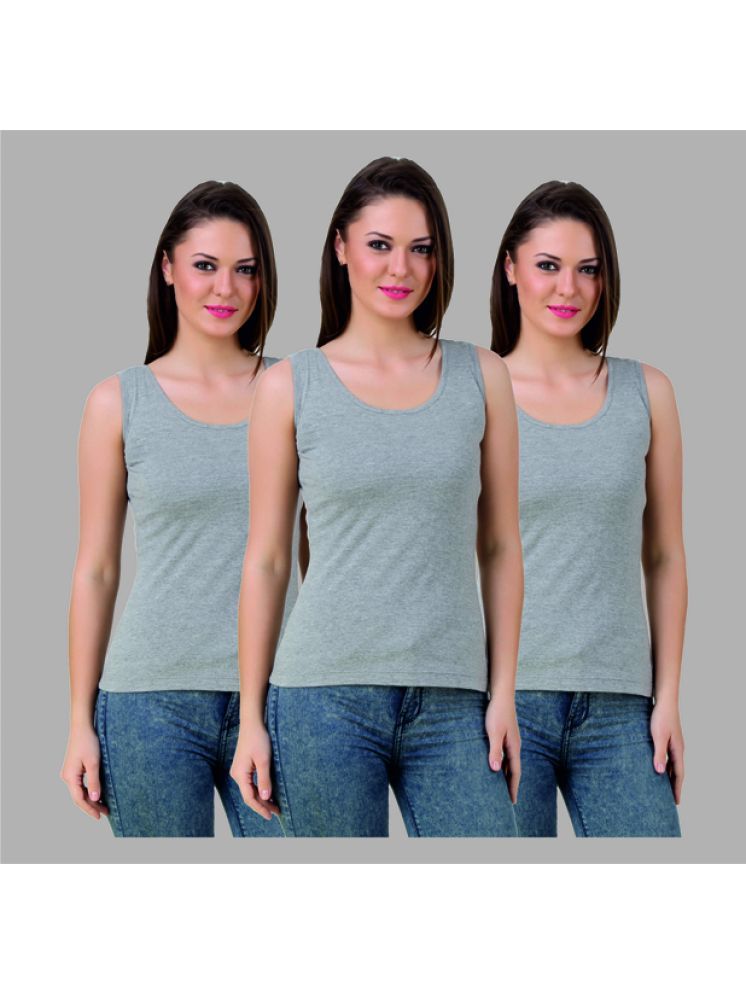     			ETICO Single jersy Tanks - Grey Pack of 3