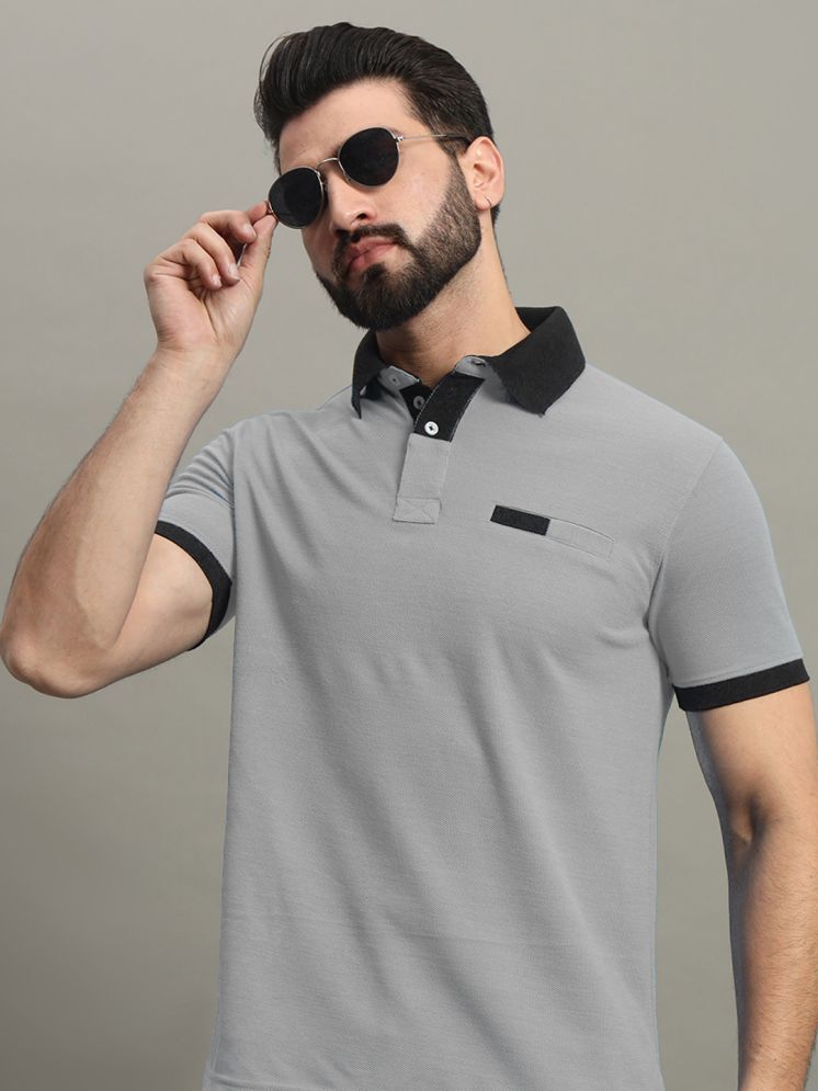     			GET GOLF Cotton Blend Regular Fit Solid Half Sleeves Men's Polo T Shirt - Grey ( Pack of 1 )