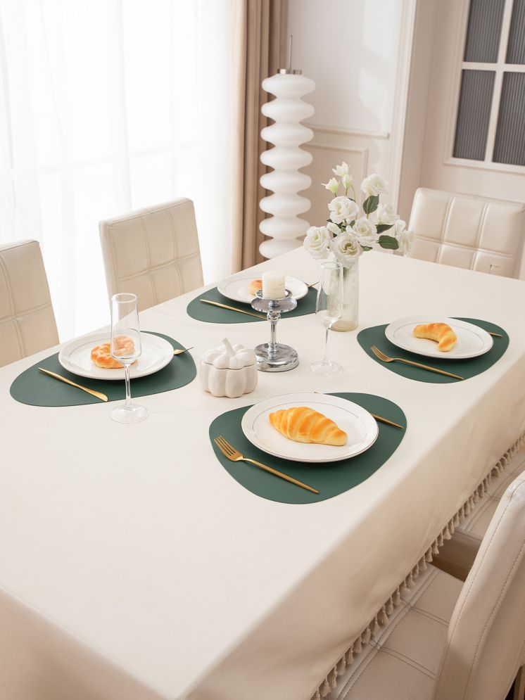     			HOKIPO Faux Leather Solid Table Mats ( 45 cm x 30 cm ) Pack of 4 - Green