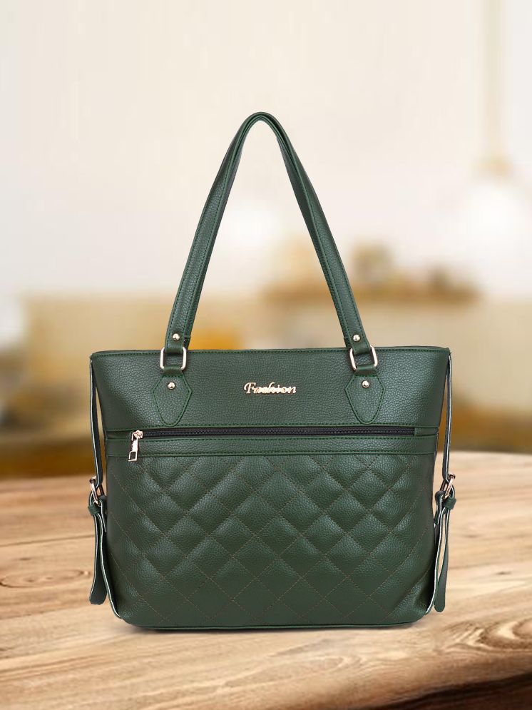     			Lookout Fashion Green Faux Leather Shoulder Bag