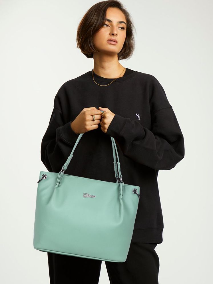     			Lookout Fashion Sea Green Faux Leather Shoulder Bag