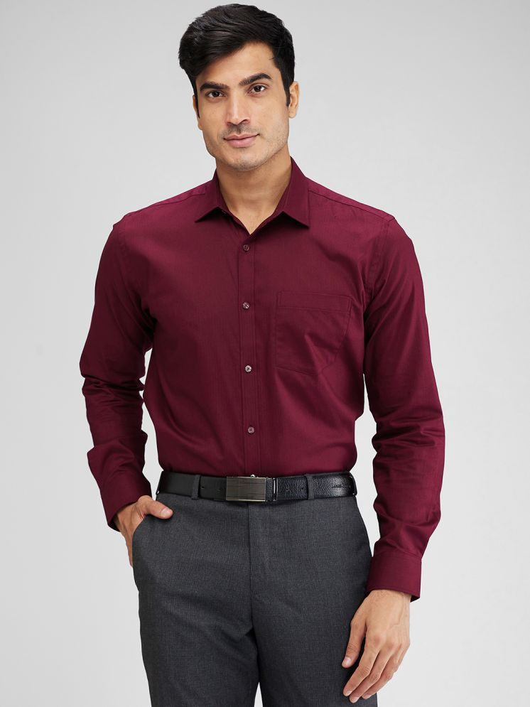     			Park Avenue Cotton Slim Fit Full Sleeves Men's Formal Shirt - Maroon ( Pack of 1 )