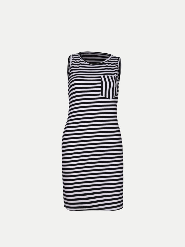     			Radprix Cotton Striped Knee Length Women's Bodycon Dress - Black ( Pack of 1 )