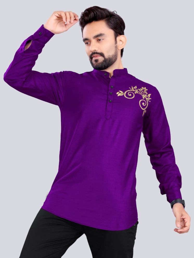     			S.K. CASUAL Purple Cotton Men's Regular Kurta ( Pack of 1 )