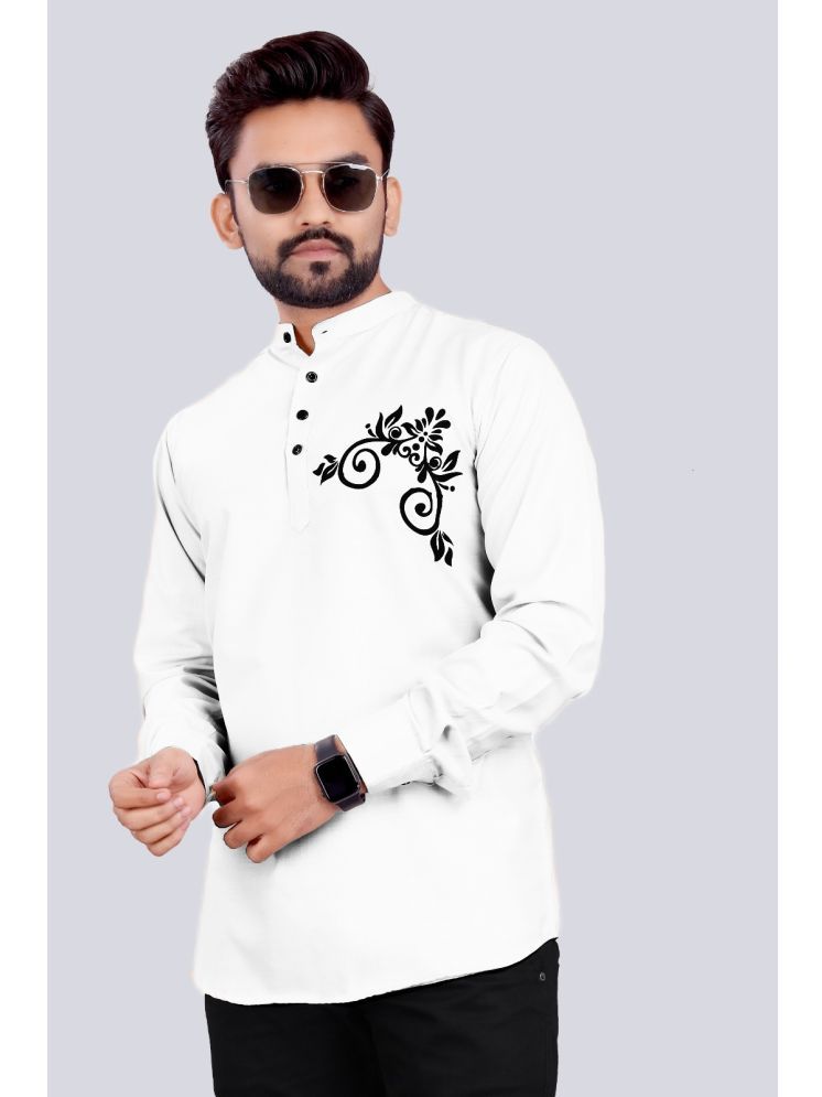     			S.K. CASUAL White Cotton Men's Regular Kurta ( Pack of 1 )