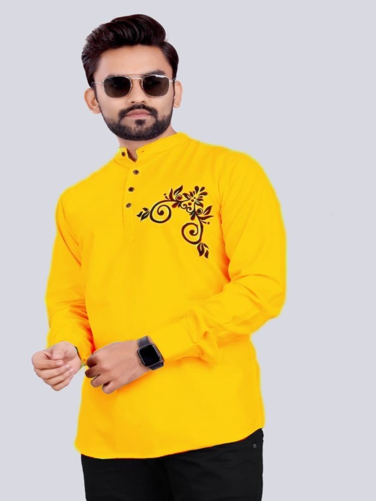     			S.K. CASUAL Yellow Cotton Men's Regular Kurta ( Pack of 1 )