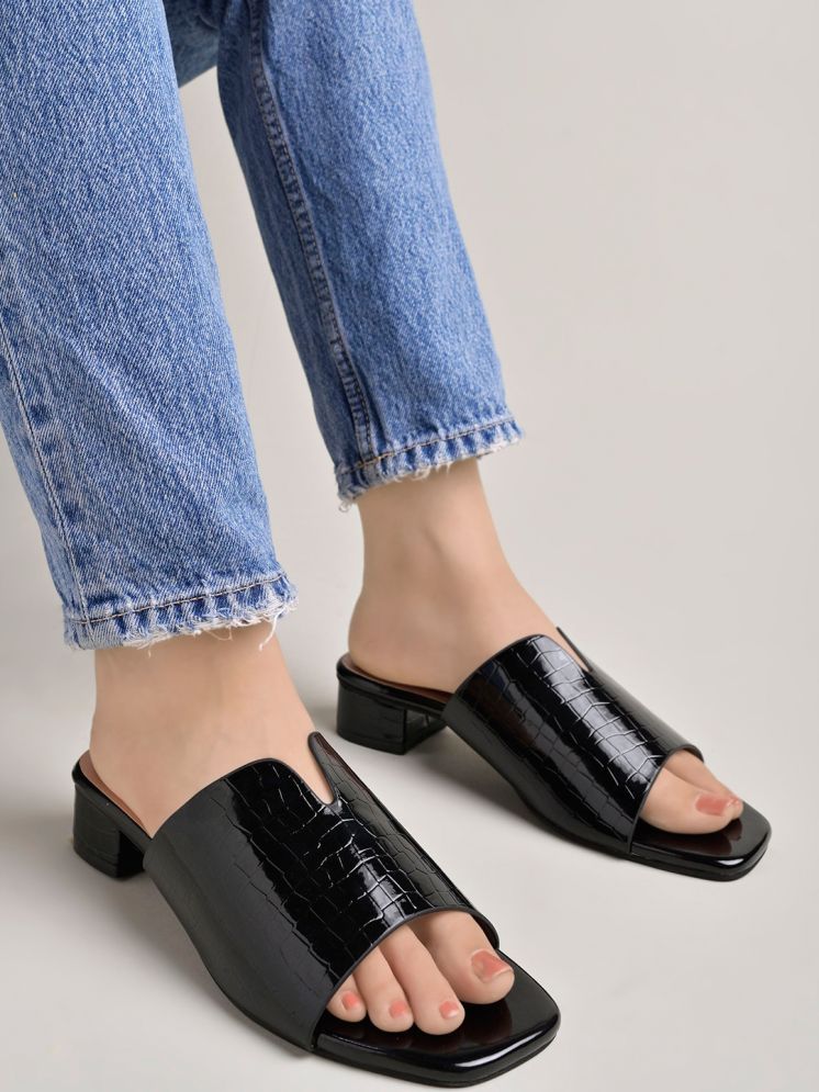     			Shoetopia Black Women's Slip On Heels