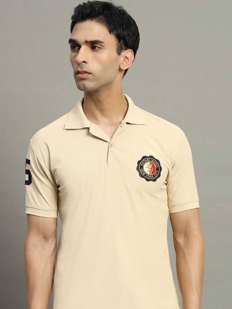     			WESTMAN Cotton Blend Regular Fit Embroidered Half Sleeves Men's Polo T Shirt - Beige ( Pack of 1 )