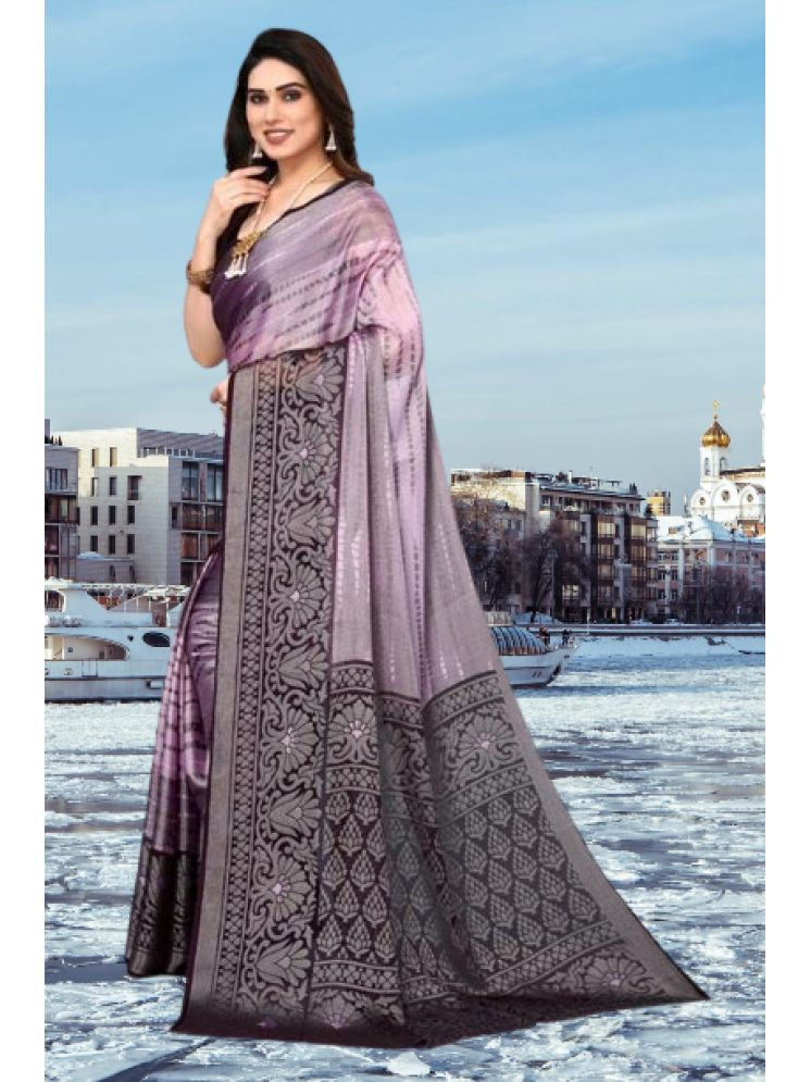     			mahalaxmi fab Chiffon Printed Saree With Blouse Piece - Purple ( Pack of 1 )