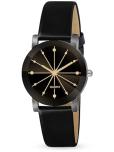 DECLASSE Black Leather Analog Womens Watch