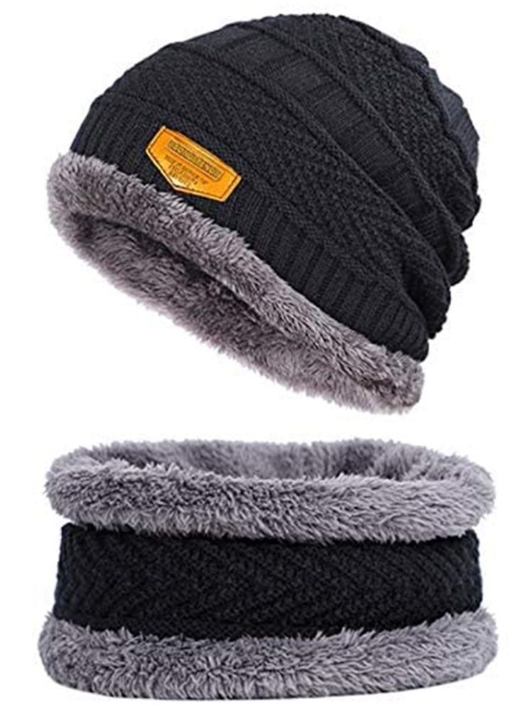     			ATIPRIYA Black Woollen Women's Cap ( Pack of 1 )