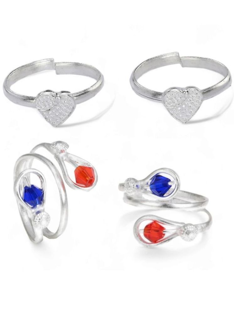     			AanyaCentric Silver Toe Rings ( Pack of 2 )