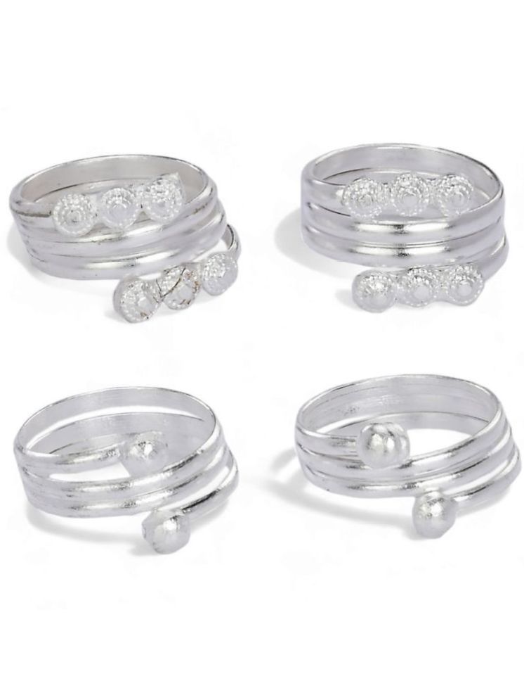     			AanyaCentric Silver Toe Rings ( Pack of 2 )