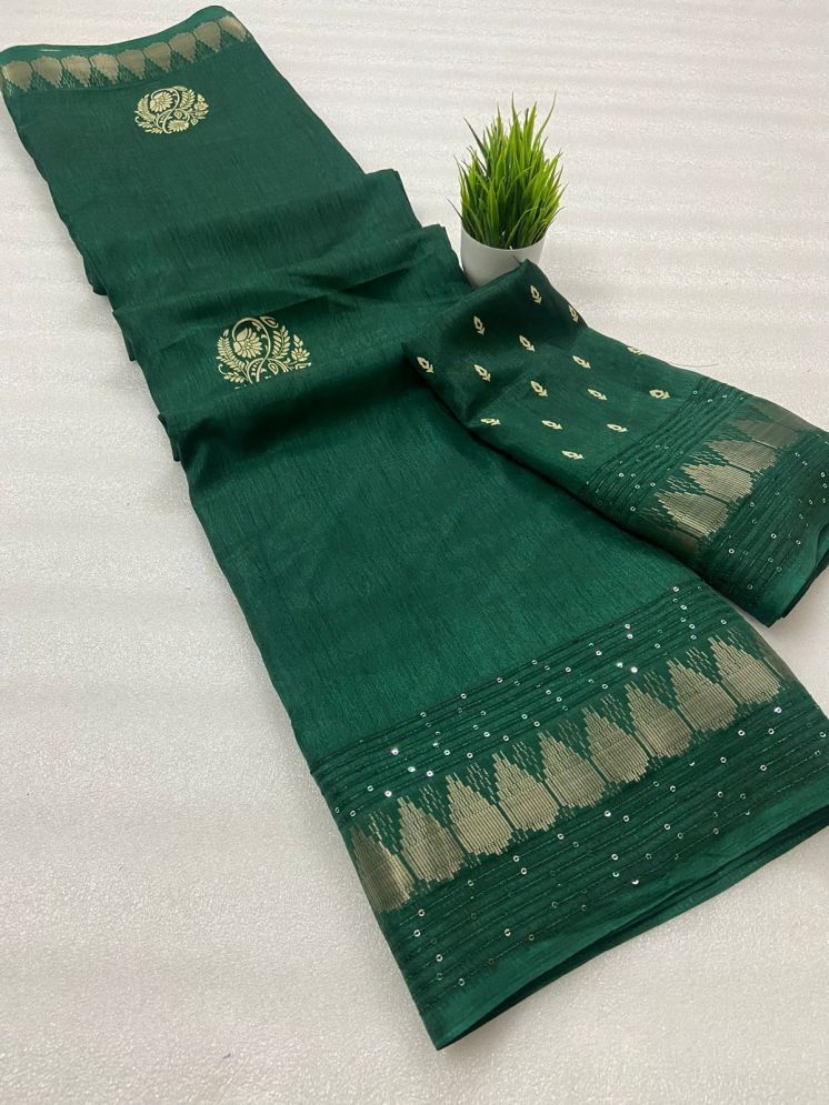     			Bhuwal Fashion Art Silk Embellished Saree With Blouse Piece - Green ( Pack of 1 )