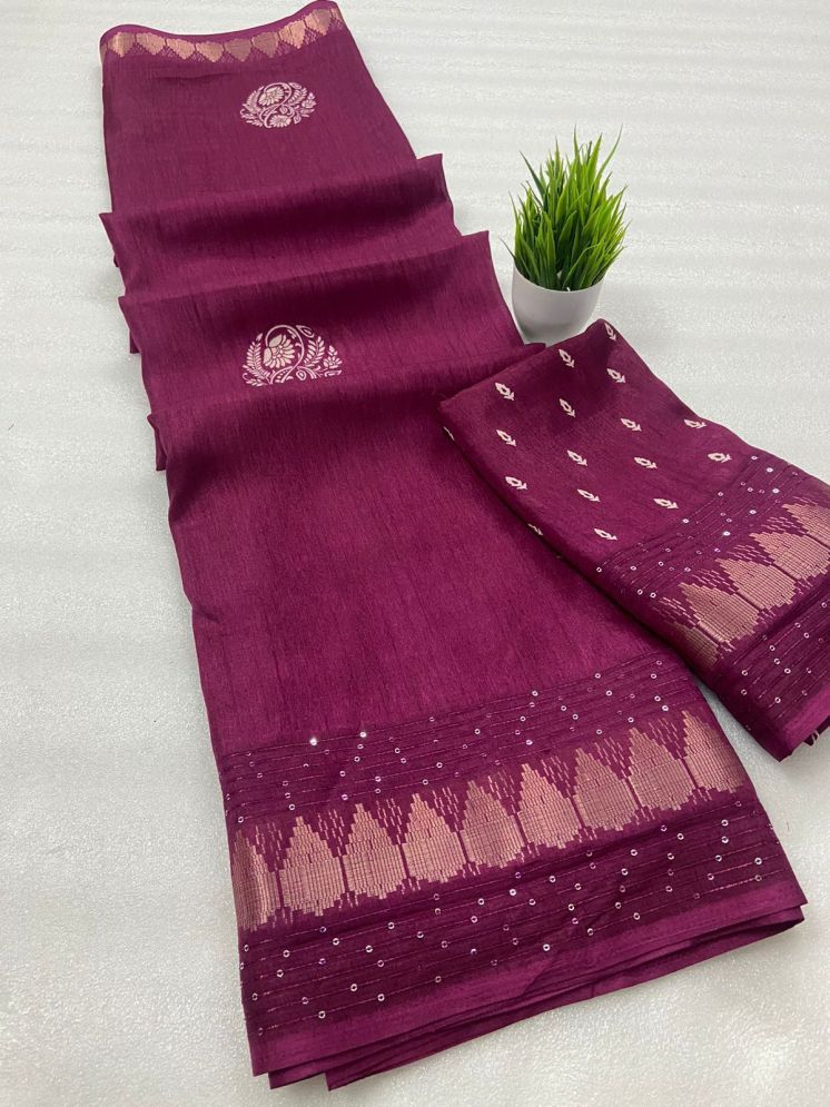     			Bhuwal Fashion Art Silk Printed Saree With Blouse Piece - Magenta ( Pack of 1 )