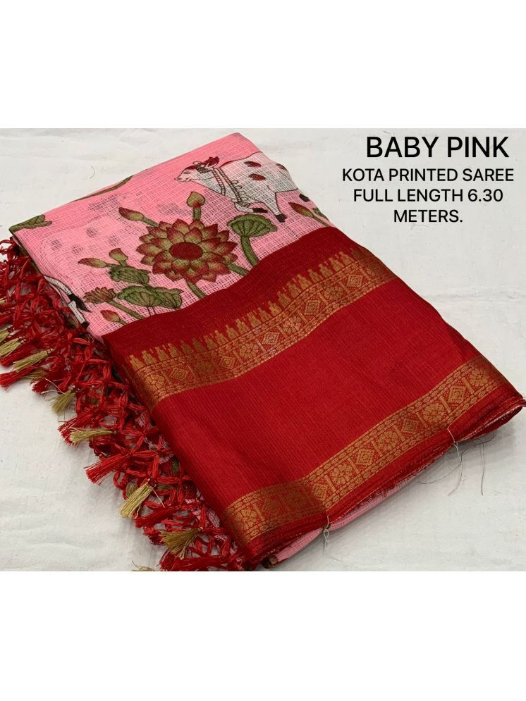     			Bhuwal Fashion Jute Printed Saree With Blouse Piece - Magenta ( Pack of 1 )