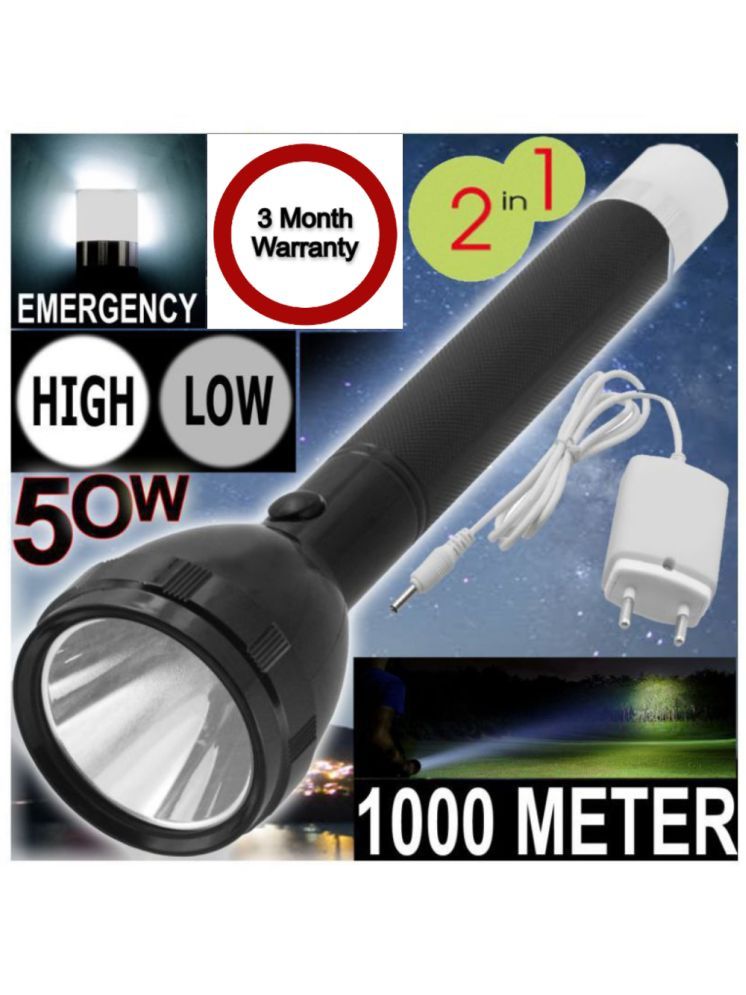     			Cielkart 1000 Meter 4 in 1 - 50W Rechargeable Flashlight Torch ( Pack of 1 )