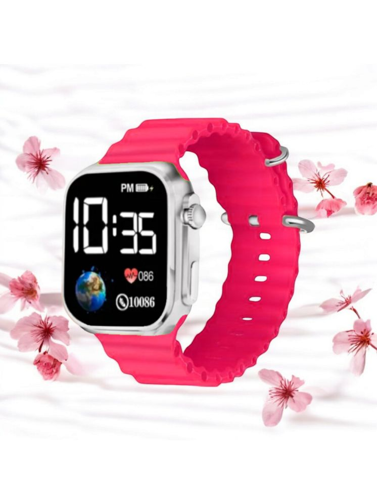     			Cosmic Pink Silicon Digital Womens Watch