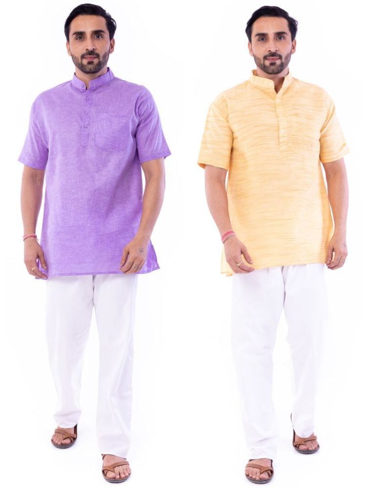     			DESHBANDHU DBK Multi Cotton Men's Regular Kurta ( Pack of 2 )