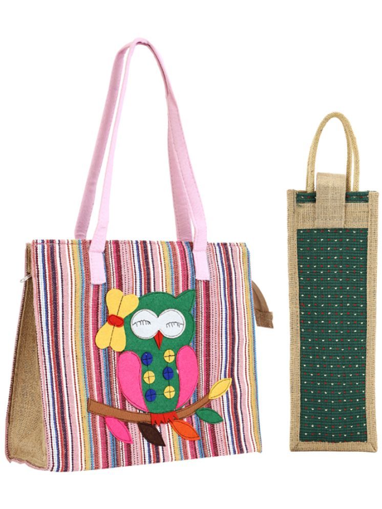     			ENSAC Green Jute Tote Bag