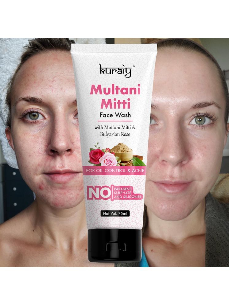     			KURAIY Original Multani Mitti for oily skin and normal skin Face Wash (75 ml)