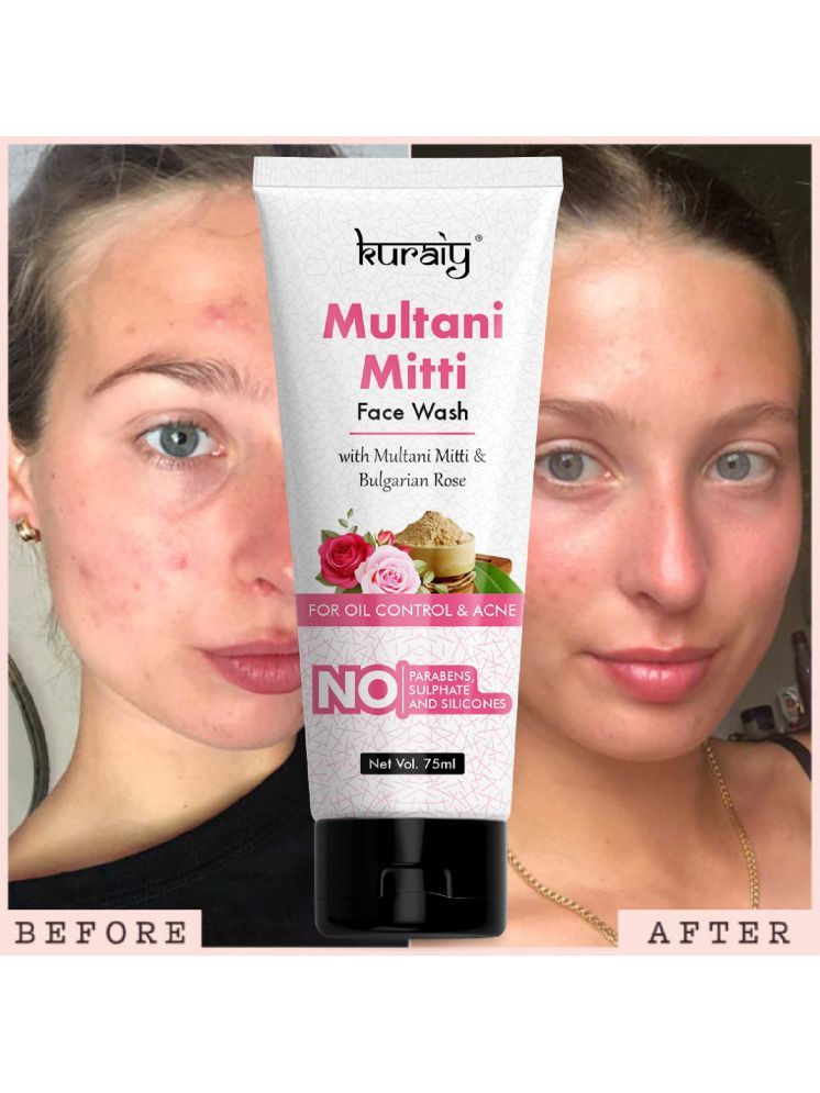     			KURAIY Original Multani Mitti for oily skin and normal skin Face Wash (75 ml)