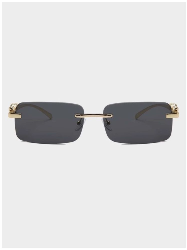     			Lootnixx Gold Rectangular Sunglasses ( Pack of 1 )