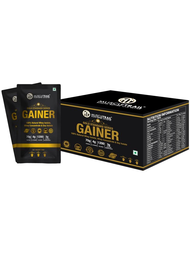     			Muscle Trail Gold Standard Series Gainer Box Powder |15 pouches, 70g Protein | 1.5 kg Coconut