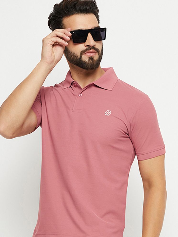     			Nuovo Cotton Blend Regular Fit Solid Half Sleeves Men's Polo T Shirt - Pink ( Pack of 1 )