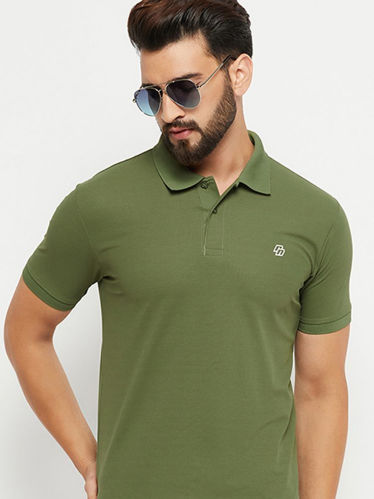     			Nuovo Cotton Blend Regular Fit Solid Half Sleeves Men's Polo T Shirt - Green ( Pack of 1 )