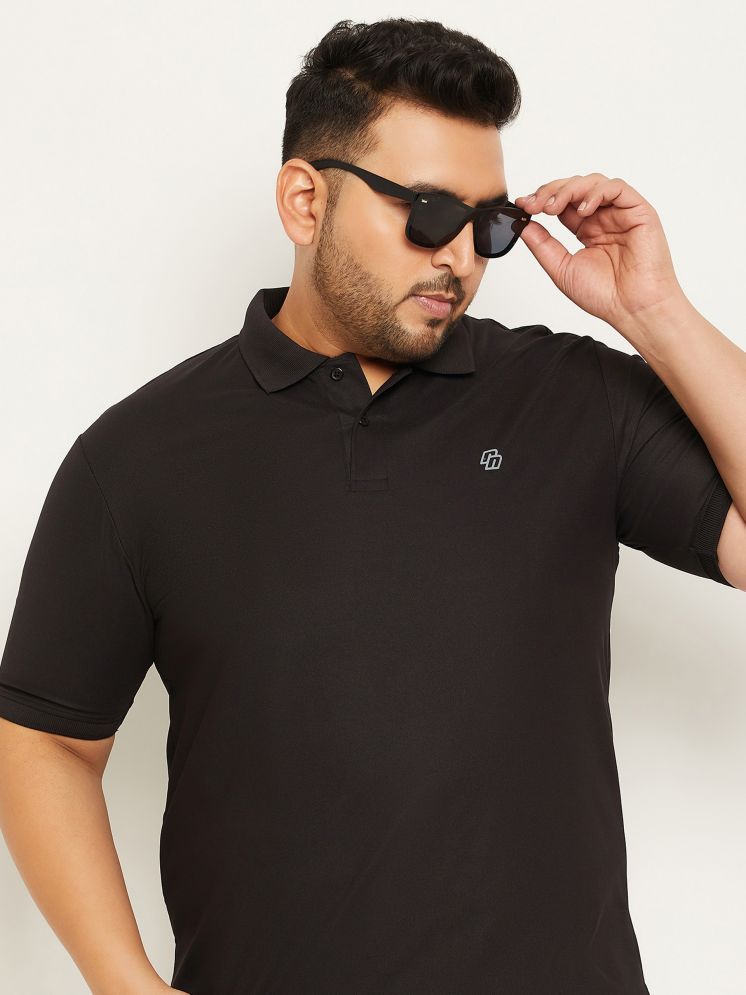     			Nuovo Cotton Blend Regular Fit Solid Half Sleeves Men's Polo T Shirt - Black ( Pack of 1 )