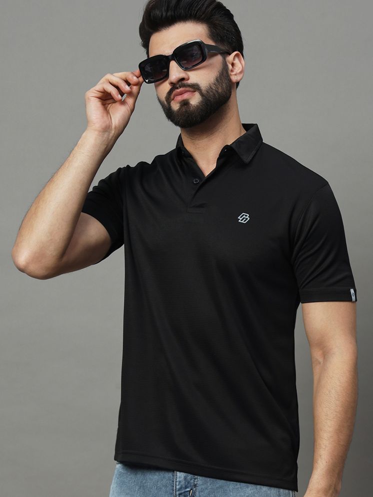     			Nuovo Cotton Blend Regular Fit Solid Half Sleeves Men's Polo T Shirt - Black ( Pack of 1 )